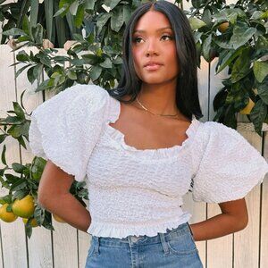 Mumu Rom Com Top in white